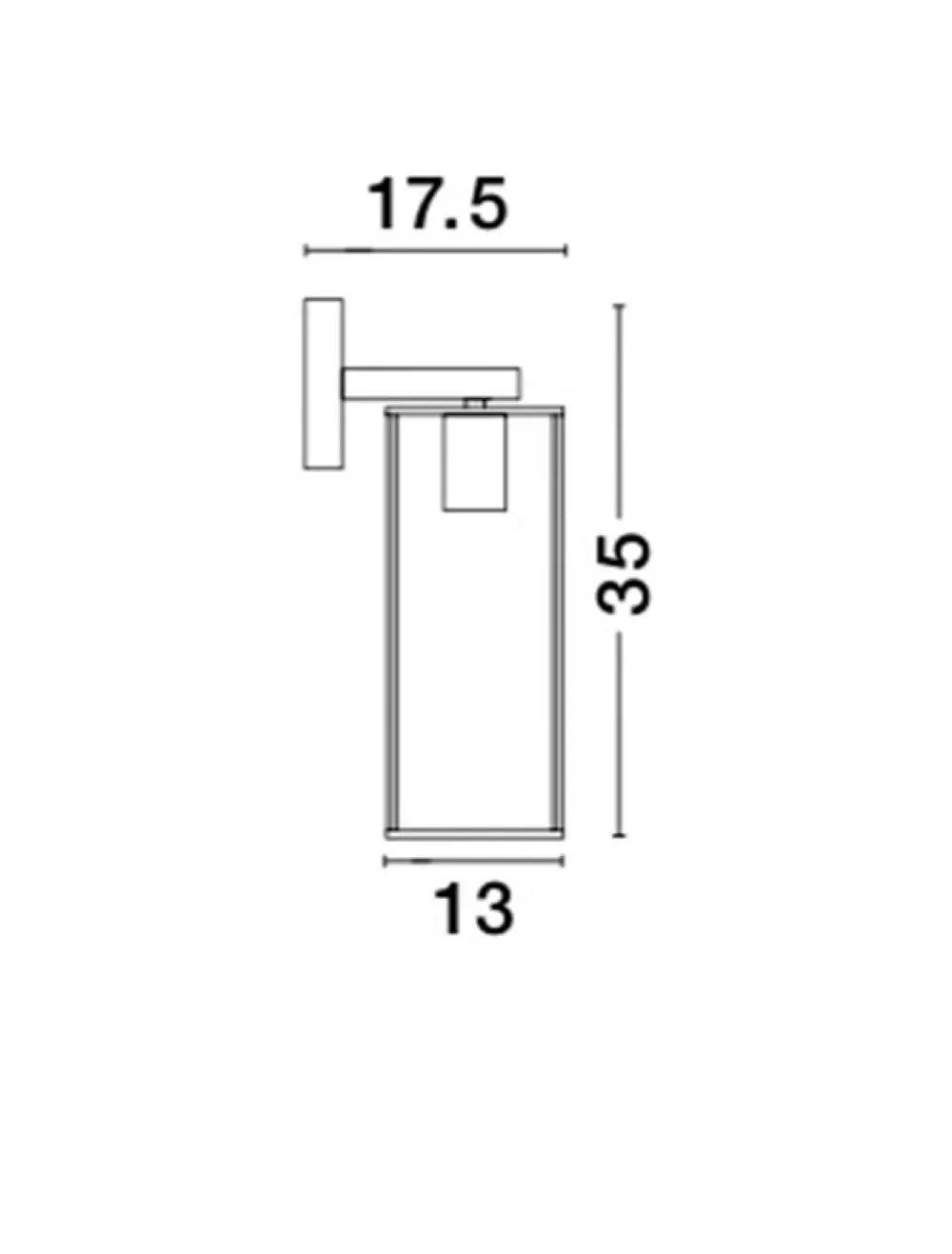 Aplica de perete structura din Metal Alama antichizata si abajur din Sticla Transparent H35xL13cm IP20 FLAVIO