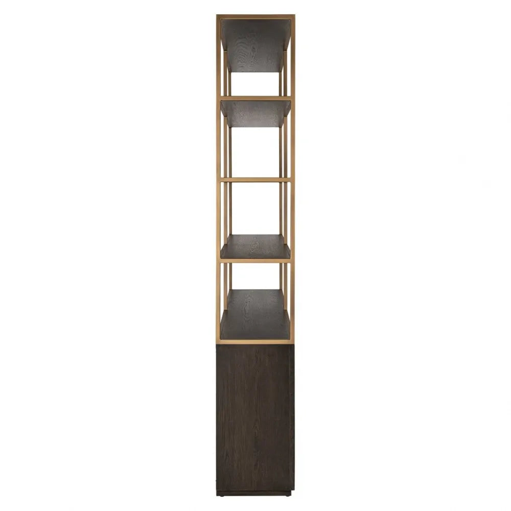 Biblioteca din Lemn de stejar/Metal Maro/Alama si Lemn de stejar Maro L180xH220cm Carter Richmond interiors
