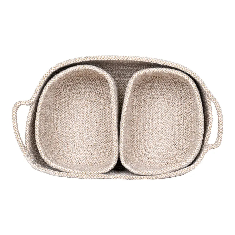 Set 3 cosuri depozitare din Bumbac Bej H12/13xL18/33cm Teixo