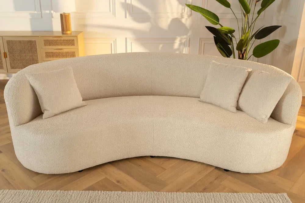 Canapea 3 locuri tapitat cu Stofa boucle Bej L229cm Atelier