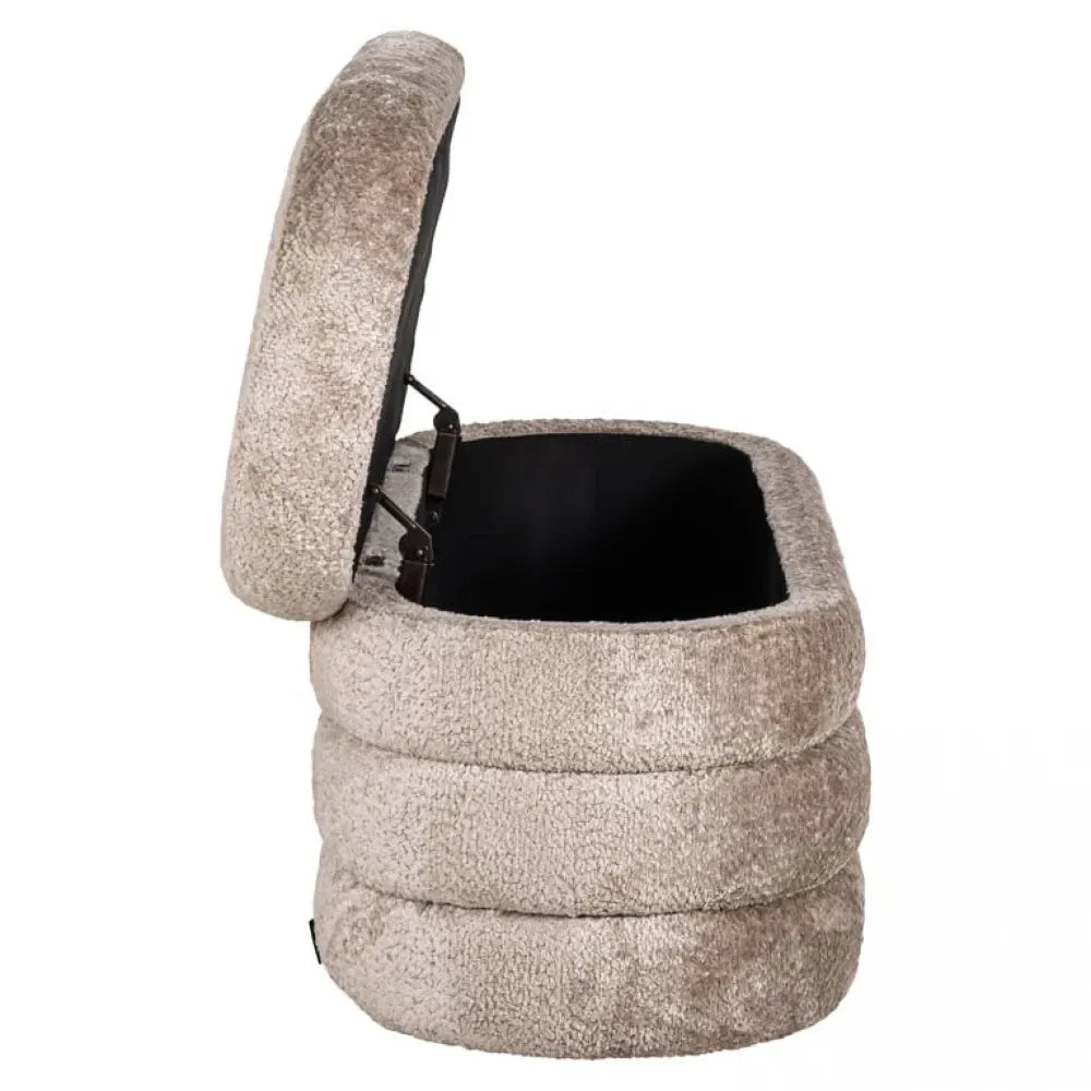 Bancheta tapitata cu Blanita artificiala Bej L132xH47cm Camille Richmond Interiors