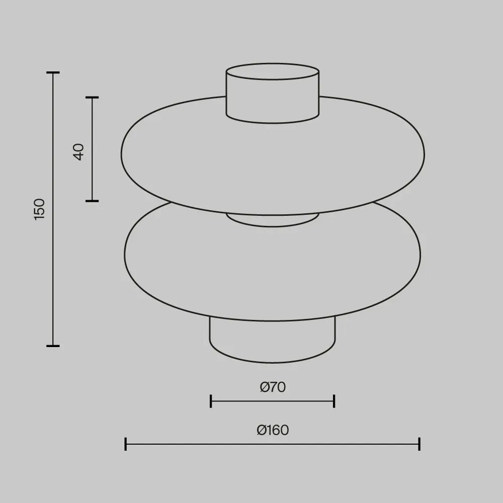 Veioza din Metal Maro si Sticla Alb H15xD16cm Nuvem