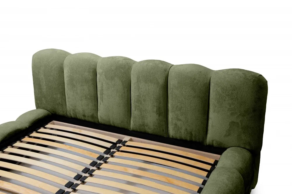 Pat 160x200cm tapitat cu Chenille Verde Dallas