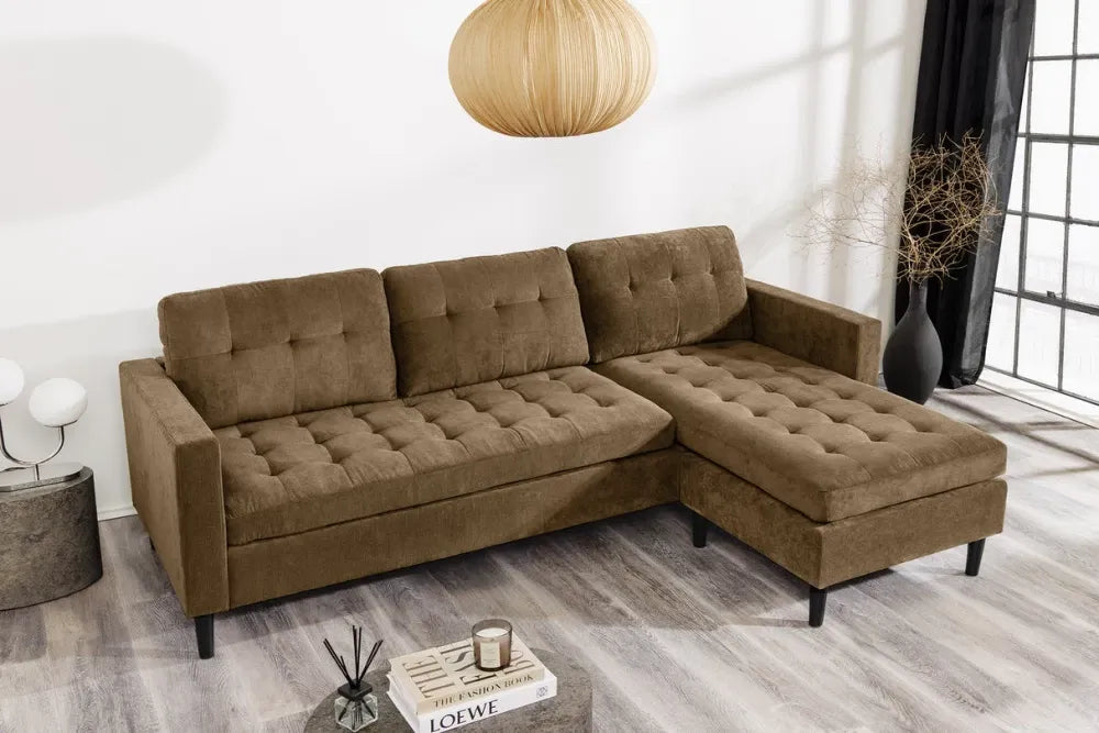 Coltar 3 locuri reversibil tapitat cu Catifea raiata Maro L220cm Stockholm