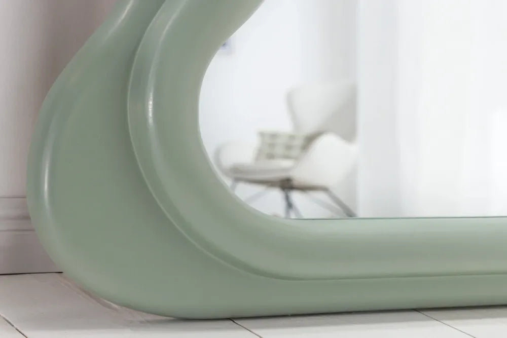 Oglinda cu rama din Poliuretan/MDF Verde H160xL70cm Curvy