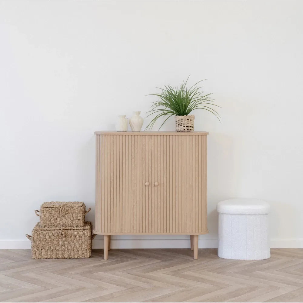 Comoda 2 usi din MDF Maro si Lemn de pin Maro L40xH87cm Nikko