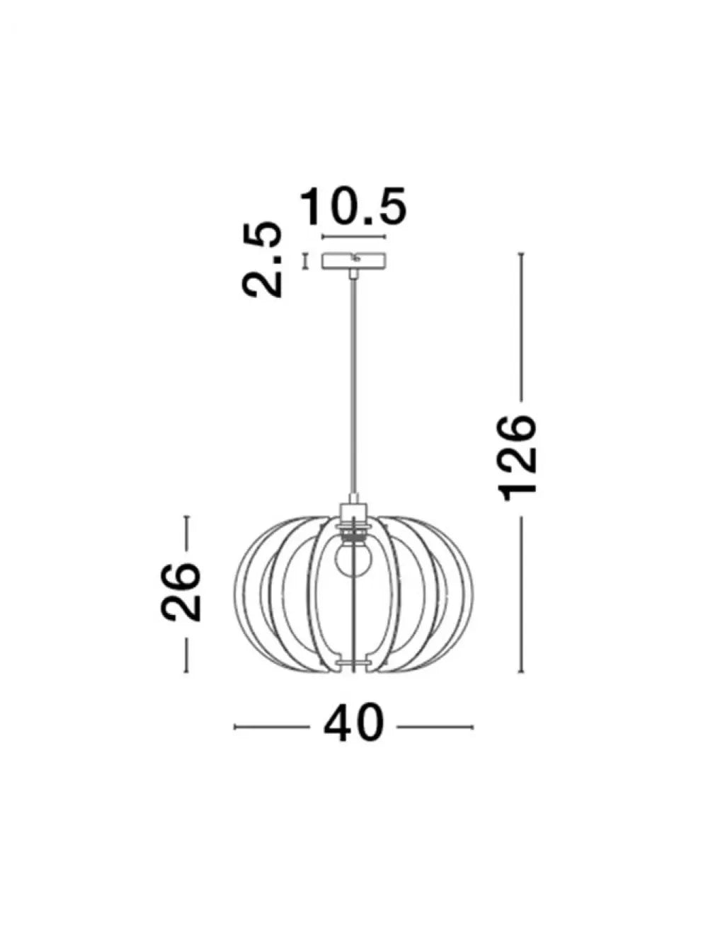Pendul structura din Metal Alb si abajur din Lemn Bej H126xL40cm IP20 OTTOLINE