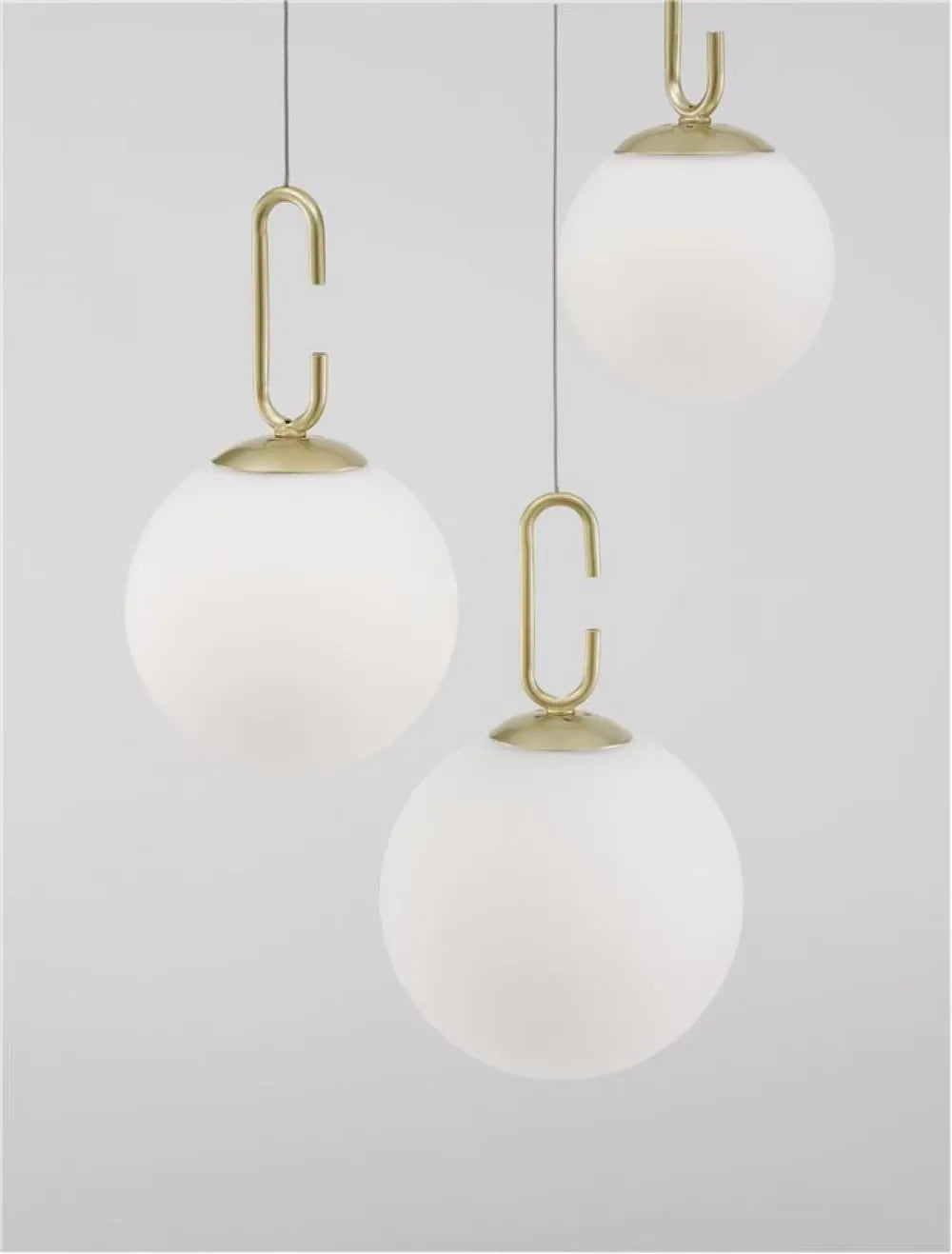 Candelabru structura din Metal Auriu si abajur din Sticla Alb H180xL39cm IP20 25W 2521lm 3000k HOOK