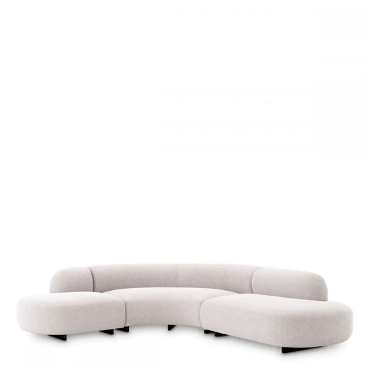 Coltar de exterior din Metal Negru si Stofa Gri H70xL300cm Bjorn L Eichholtz