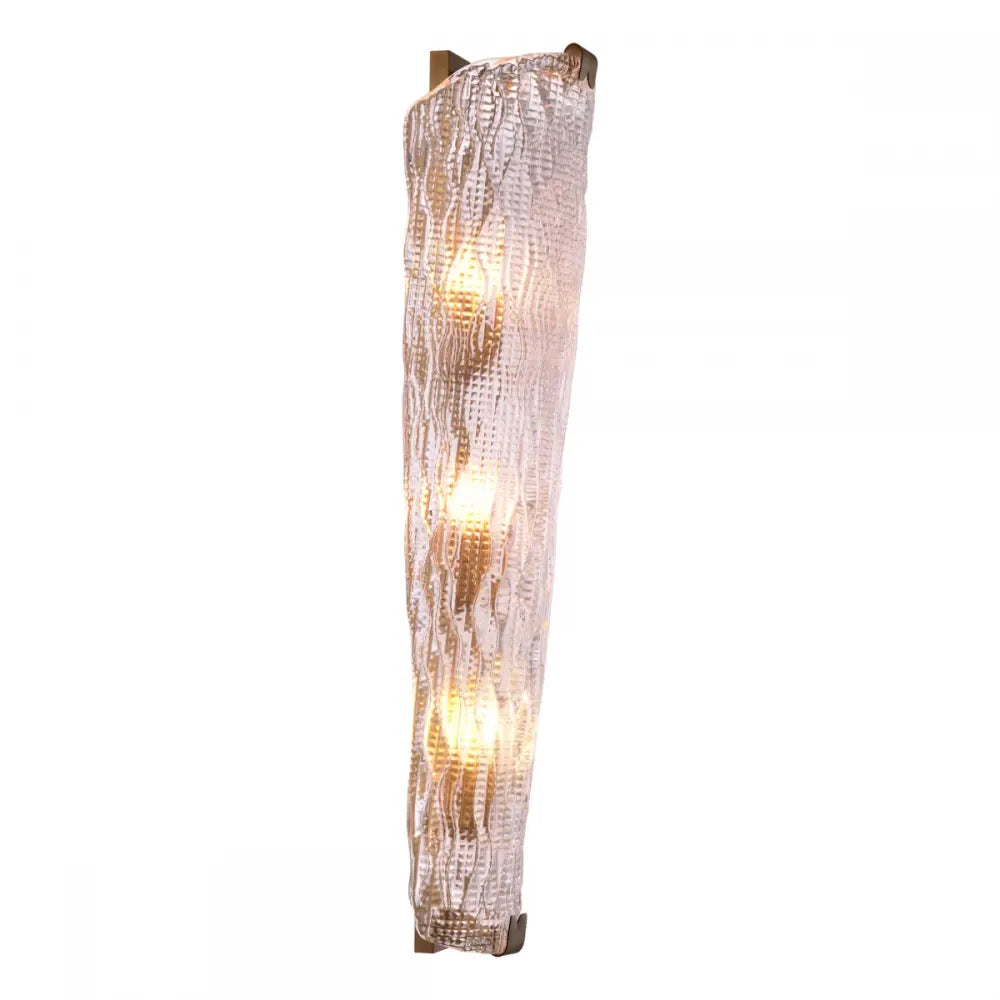 Aplica de perete din Otel inoxdabil Alama atichizata si Sticla Transparent H62.5xL20cm Todd Eichholtz