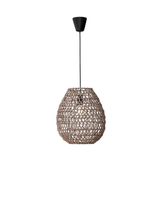 Pendul structura din Metal Negru si abajur din Ratan Maro H250xL30.5cm IP20 GRIFFIN
