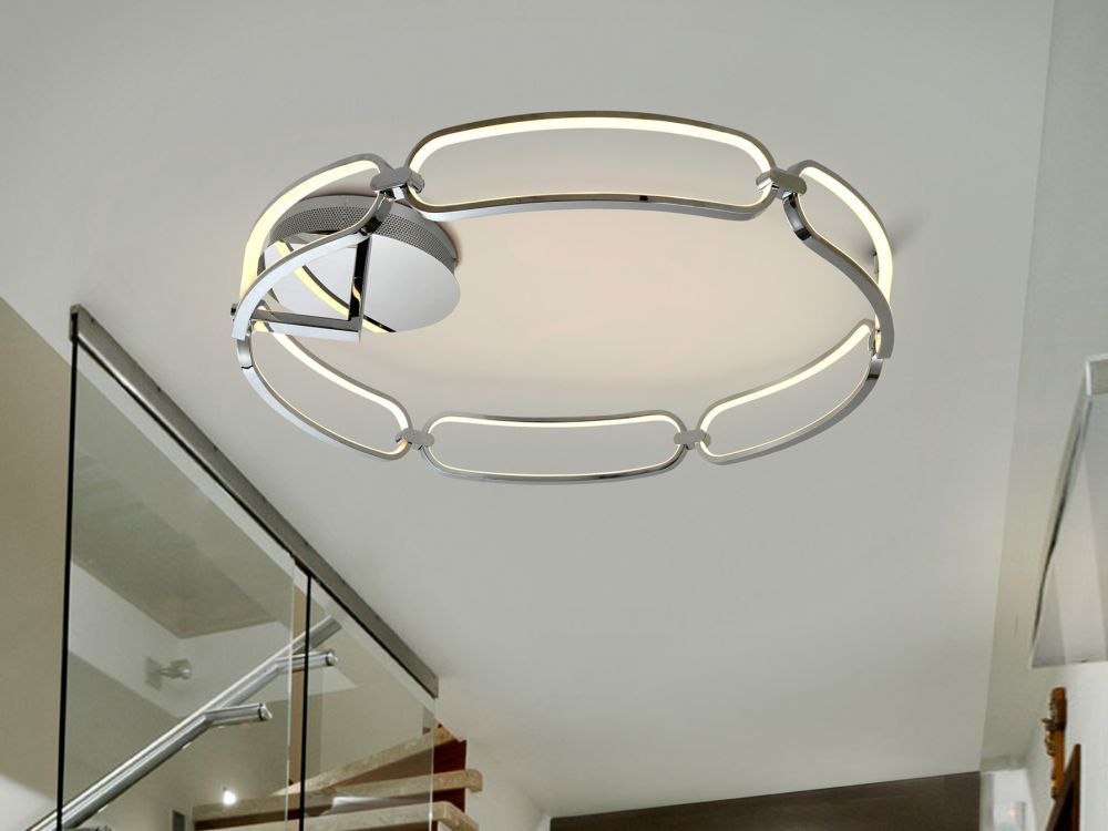 Plafoniera Rotunda din Metal si Metal Argintiu/Argintiu Colette D80xH16cm