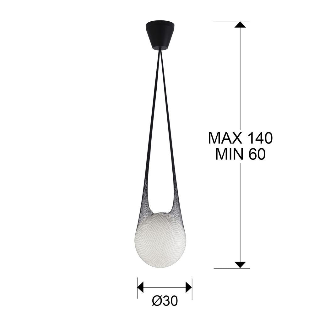 Pendul cu inaltime reglabila din Opal Alb D30xH140cm Globe