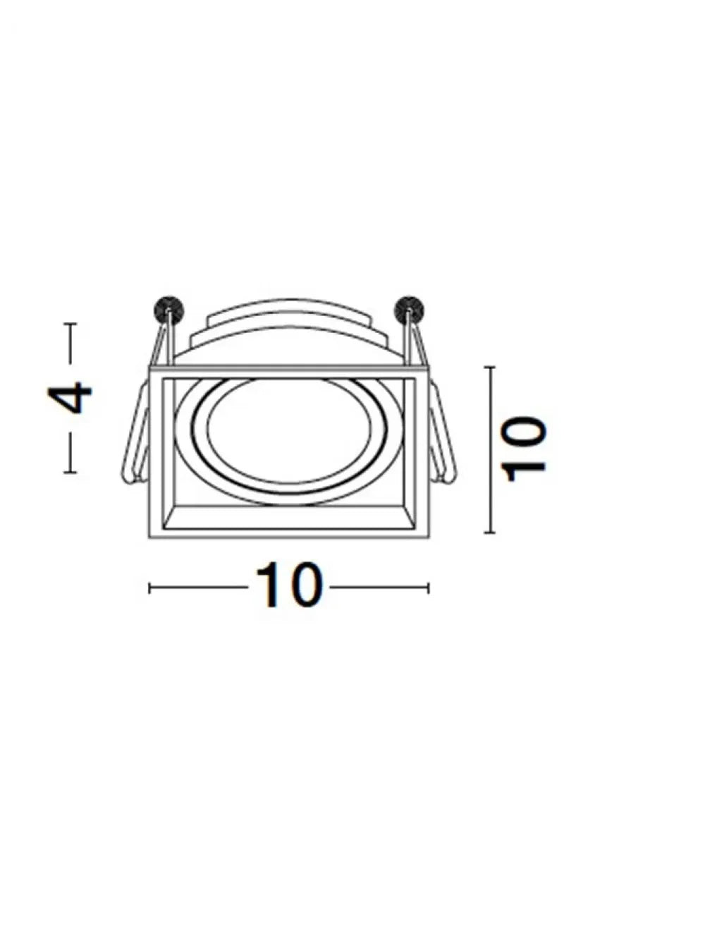 Spot incastrat din Aluminiu Negru H4xL10cm IP20 10W GU10 Eiriam
