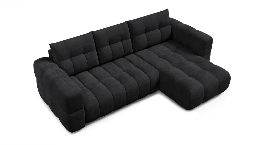 Coltar in forma de L tapitat cu material pet friendly Alias negru L264 x 160cm
