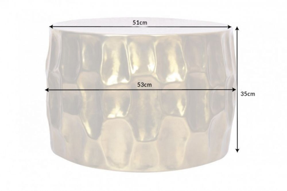 Masuta de cafea Rotunda din Metal Auriu D53xH35cm Organic Orient