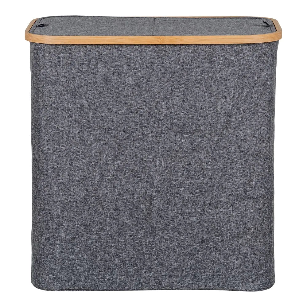 Cos de rufe din Lemn de bambus/Textil Maro/Gri H54xL33cm Noto