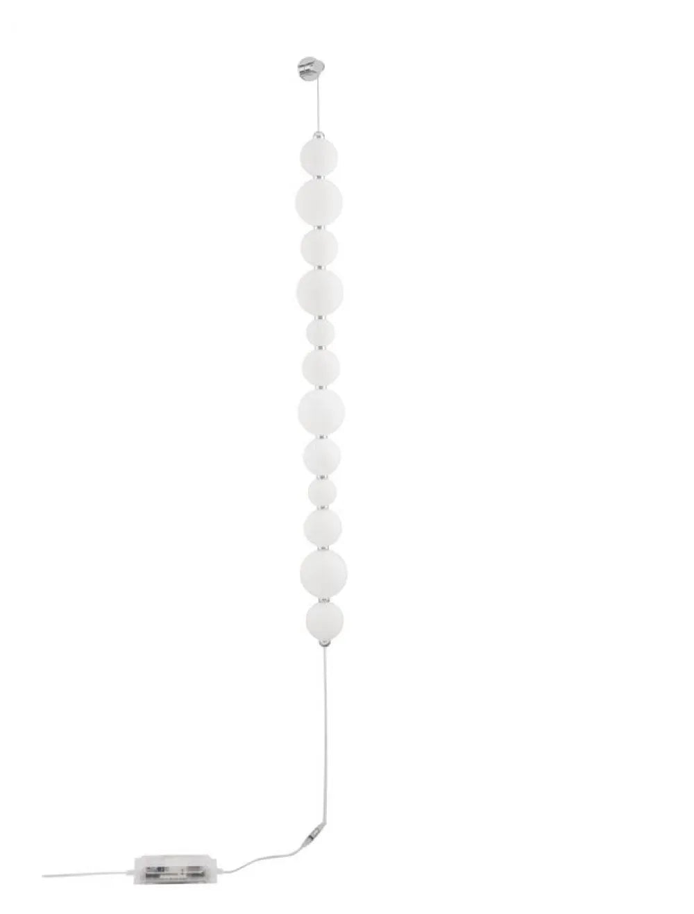 Aplica de perete structura din Metal Argintiu si abajur din Sticla Alb H105xL10cm IP20 42W 3958lm 3000k PERLA