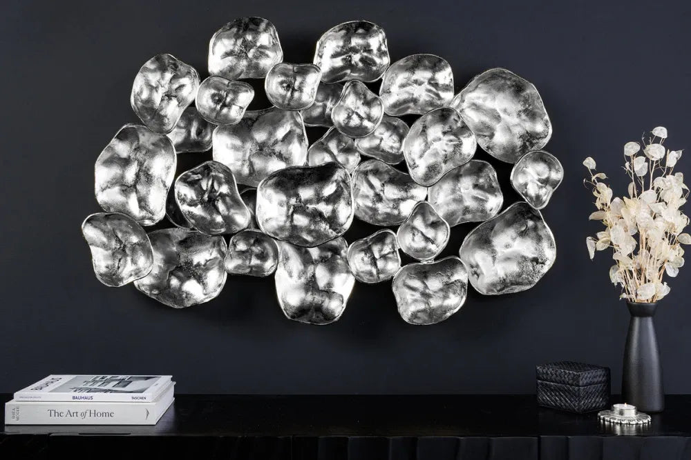 Decoratiune de perete din Metal Argintiu H66xL103cm Variation