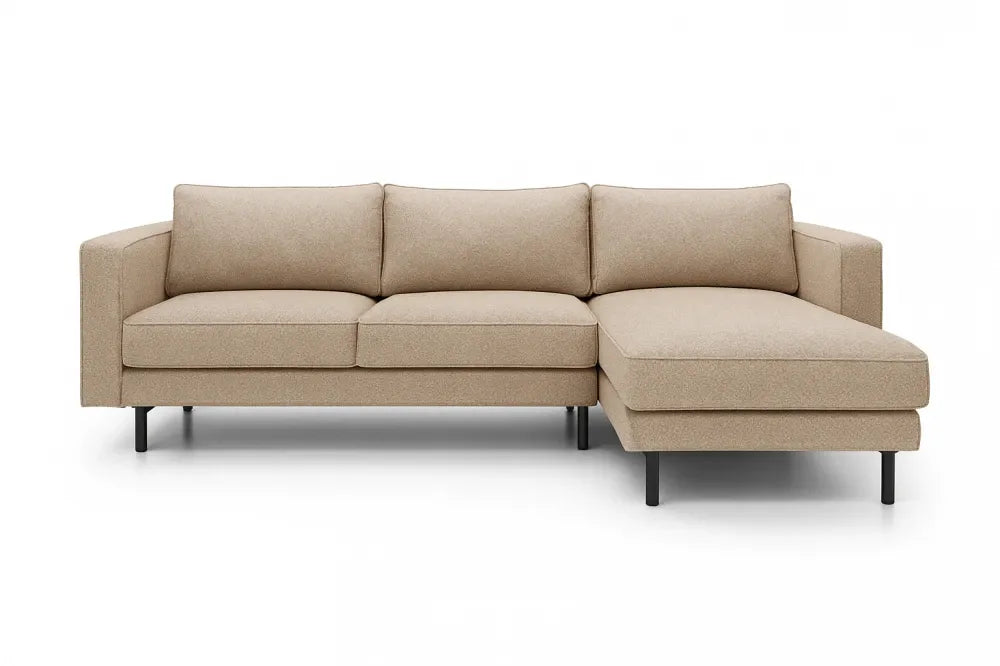 Coltar extensibil din catifea bej California L262x156cm