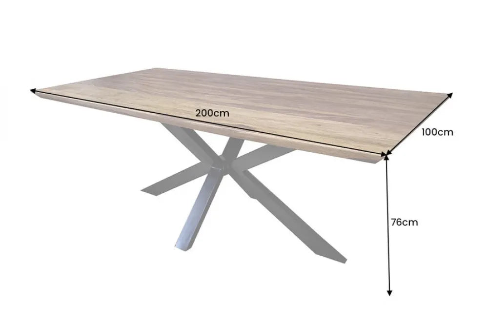 Masa din Lemn de sheesham Maro si Metal Negru L200xH76cm Galaxie space