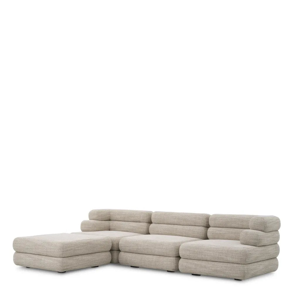 Modul cu brat pe stanga tapitat cu Stofa  Bej L92xA92xH69cm Malaga Eichholtz