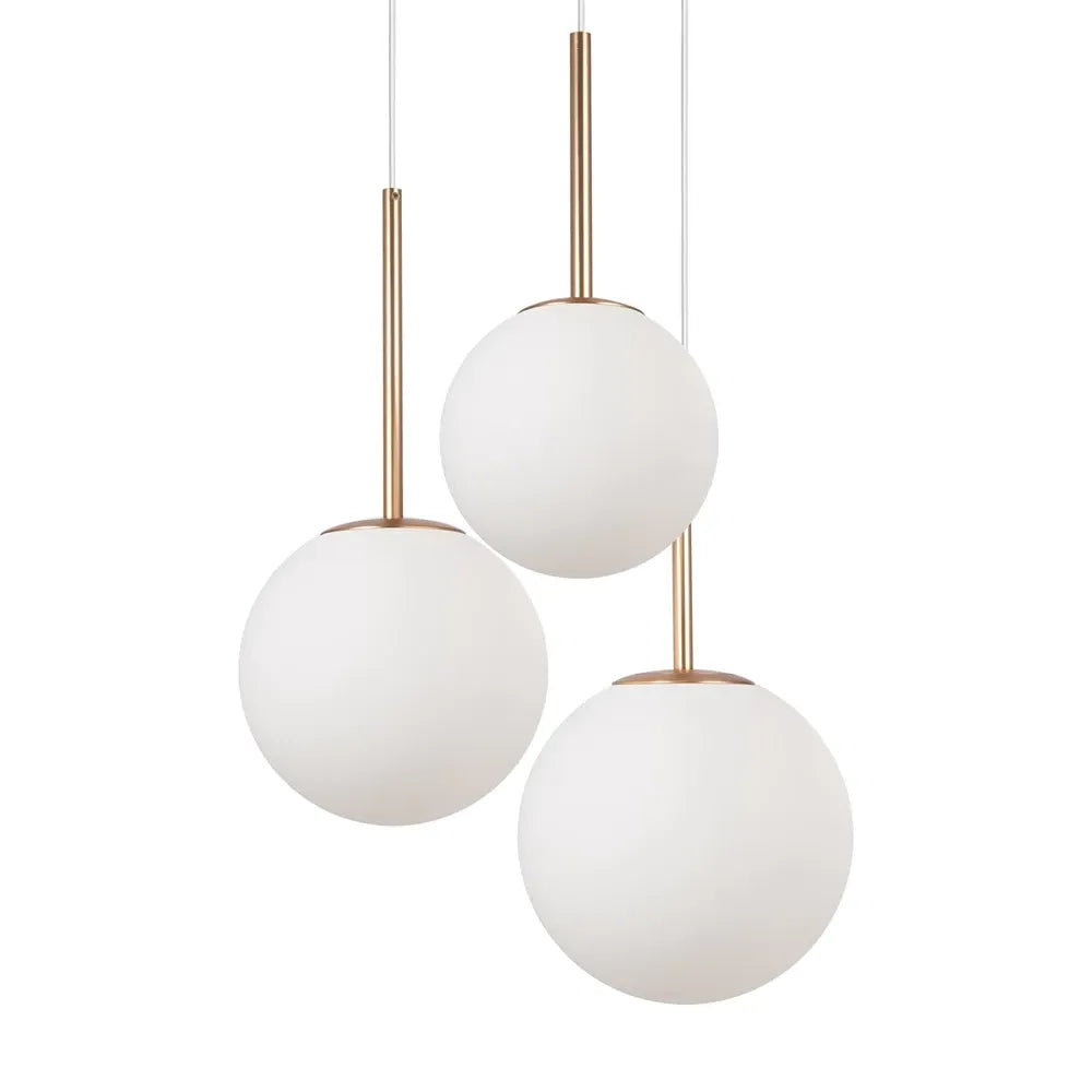 Lustra din Metal si Sticla Auriu/Alb H180xD40cm 40W Basic form