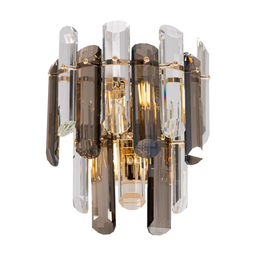 Aplica de perete Metal si Sticla Auriu/Transparent L13xH27cm Flare