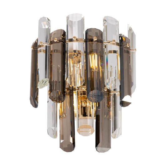Aplica de perete Metal si Sticla Auriu/Transparent L13xH27cm Flare