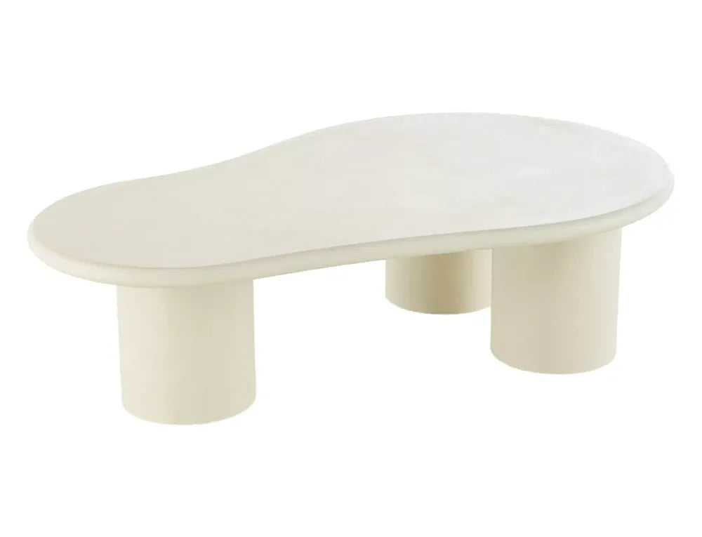Masuta de cafea din MDF+Microciment Ecru L130xH35cm Selena