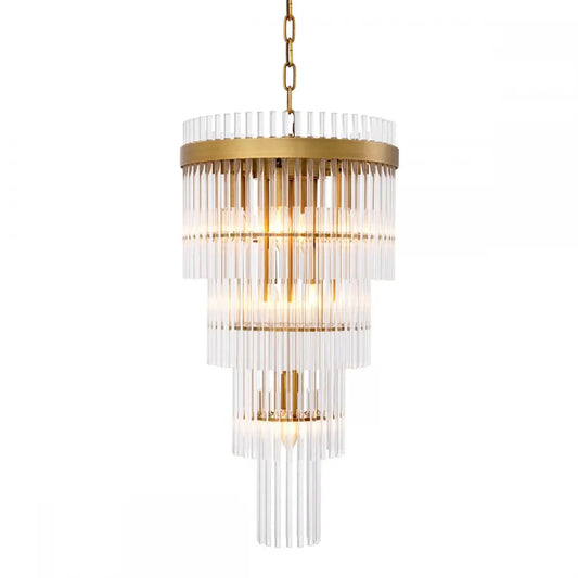 Candelabru din Metal Alama atichizata si Sticla Transparent H68xD35.5cm Yara S Eichholtz