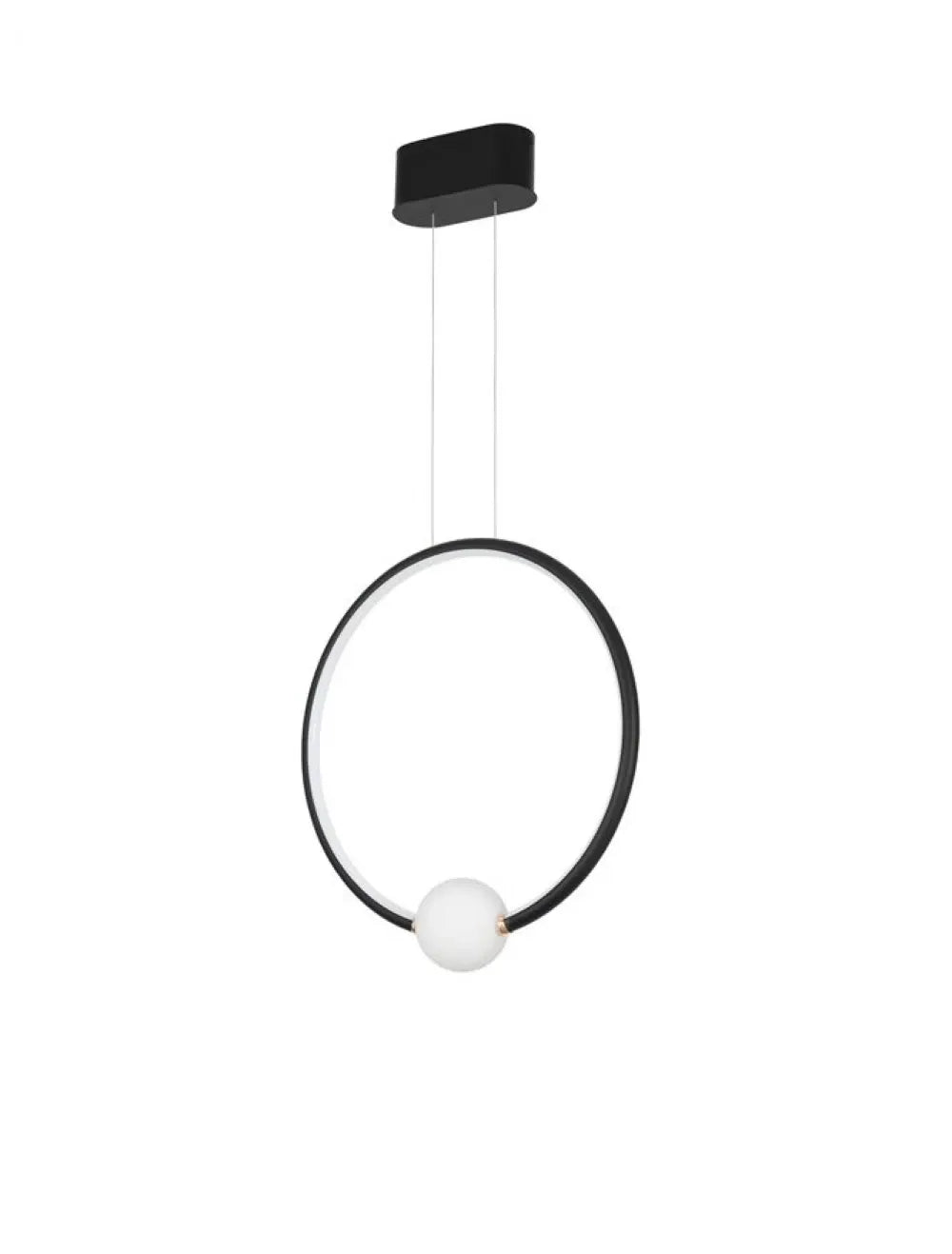 Pendul structura din Aluminiu Negru si abajur din Sticla Alb H120xL43cm IP20 29W 3203lm 3000k CELIA
