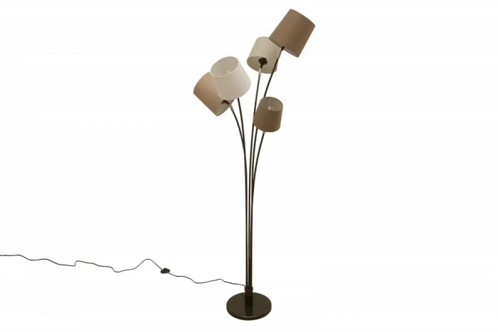 Lampa de podea din Metal Negru si Textil Bej/Maro H176xL50cm Levels