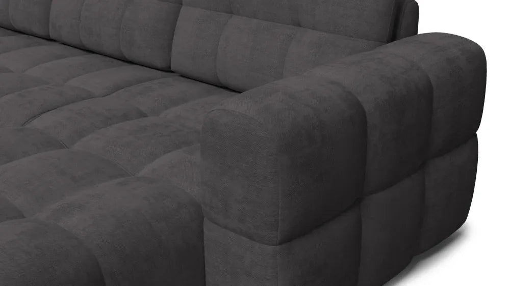 Coltar in forma de U tapitat cu material pet friendly Alias gri L374 x 219cm