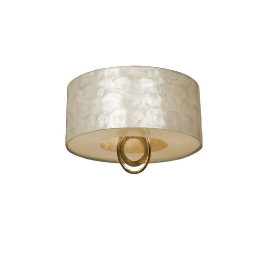 Plafoniera Rotunda din Metal si Sidef Auriu/Crem Eden D40xH34cm