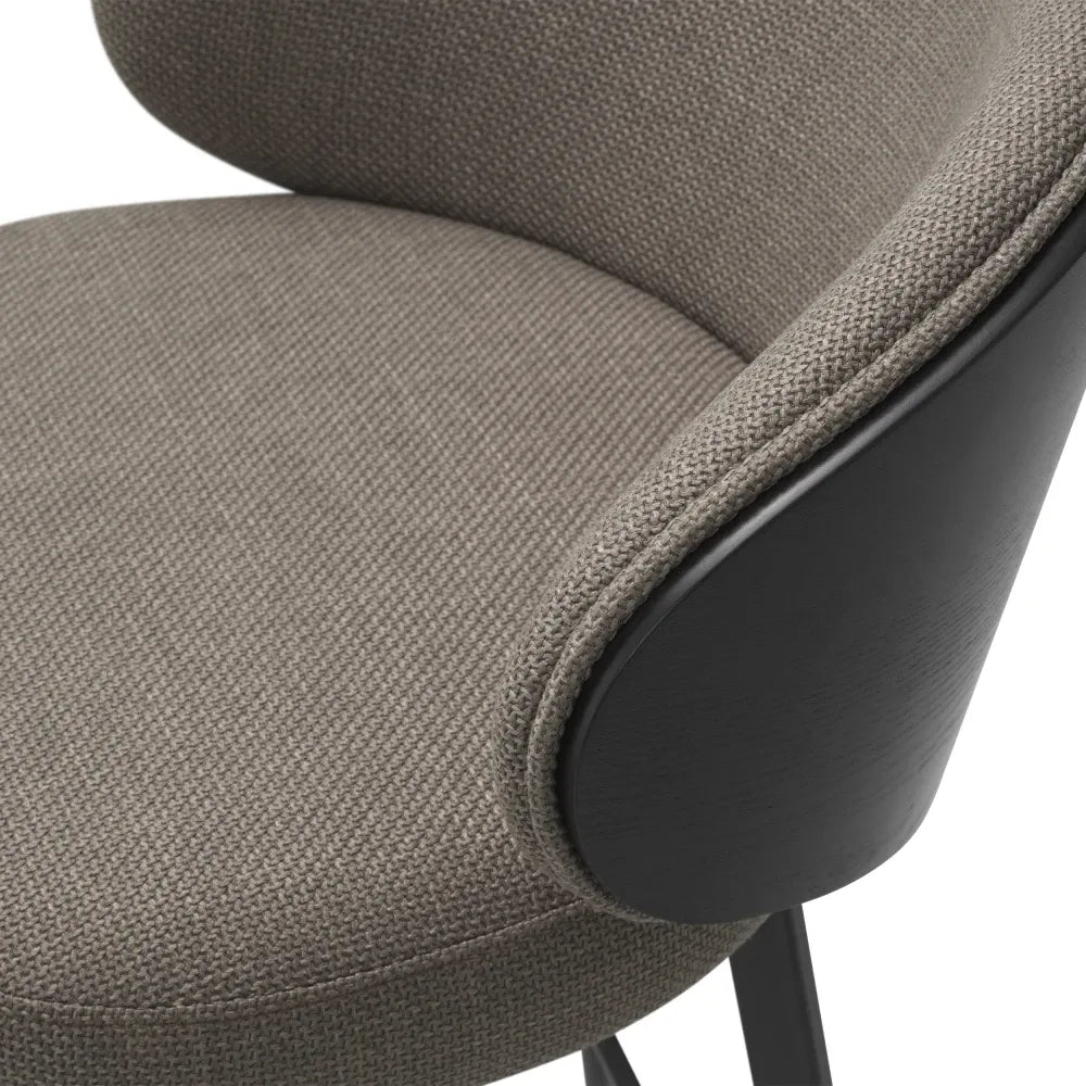 Scaun de insula rotativ tapitat cu Stofa Gri L57xA52xH92cm Camerota Eichholtz