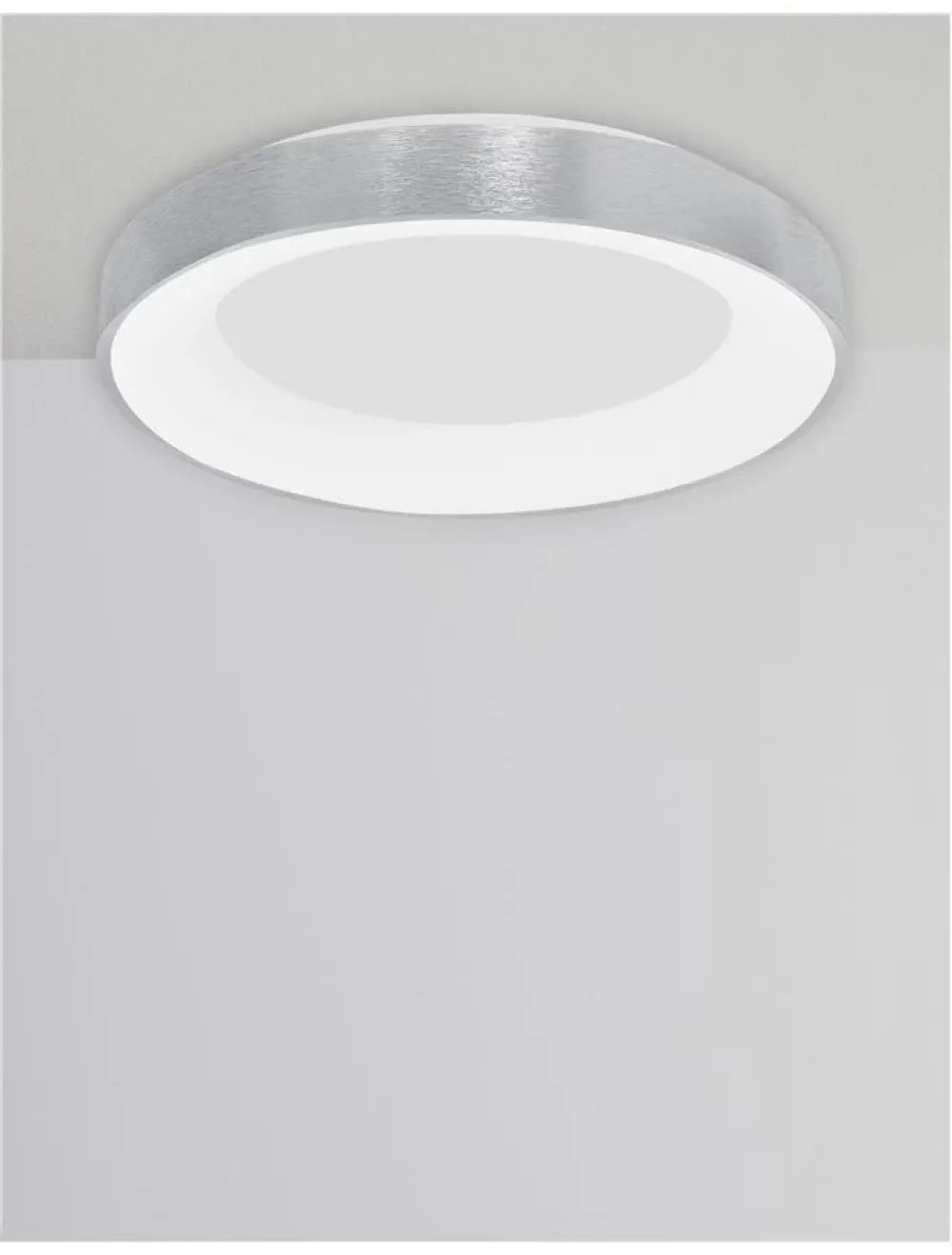 Plafoniera structura din Aluminiu Argintiu si abajur din Acrilic Alb H9xL60cm IP20 50W 2864lm 3000k RANDO THIN