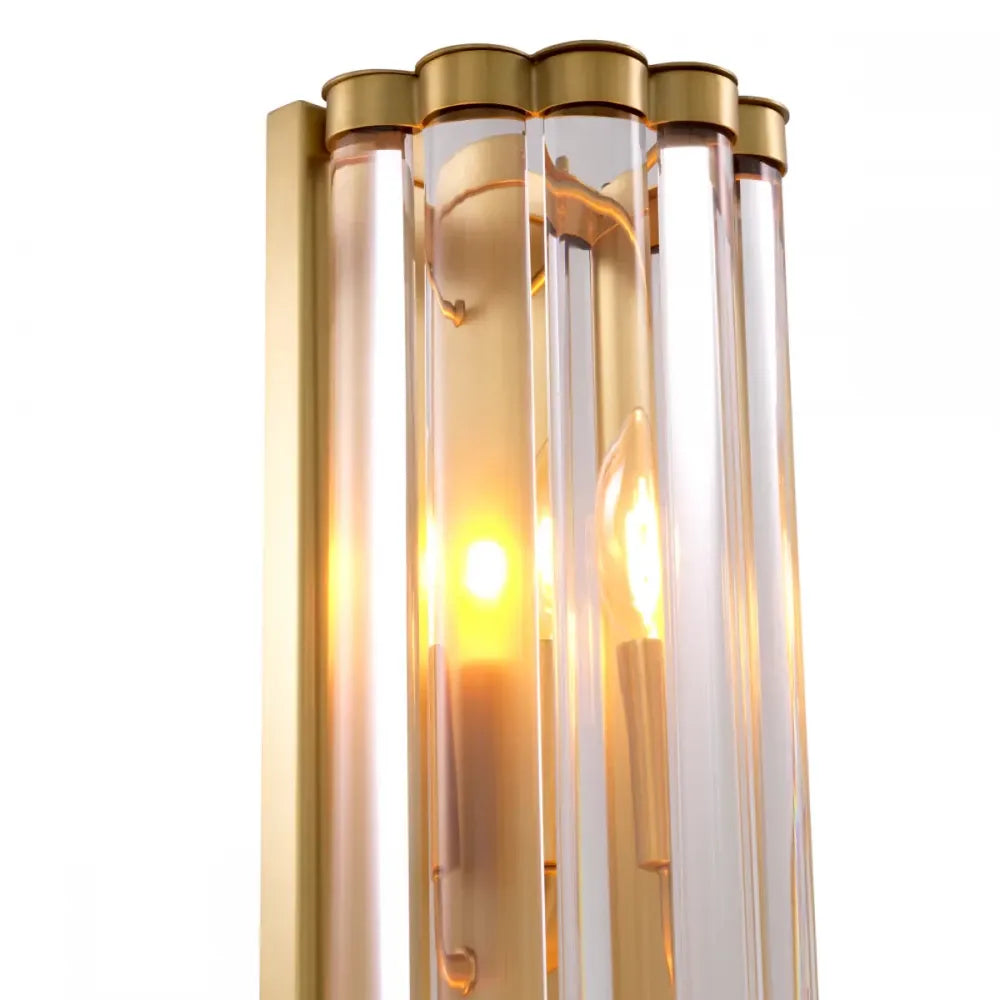 Aplica de perete din Metal Alama si Sticla Transparent H75xL15cm Amalfi Eichholtz