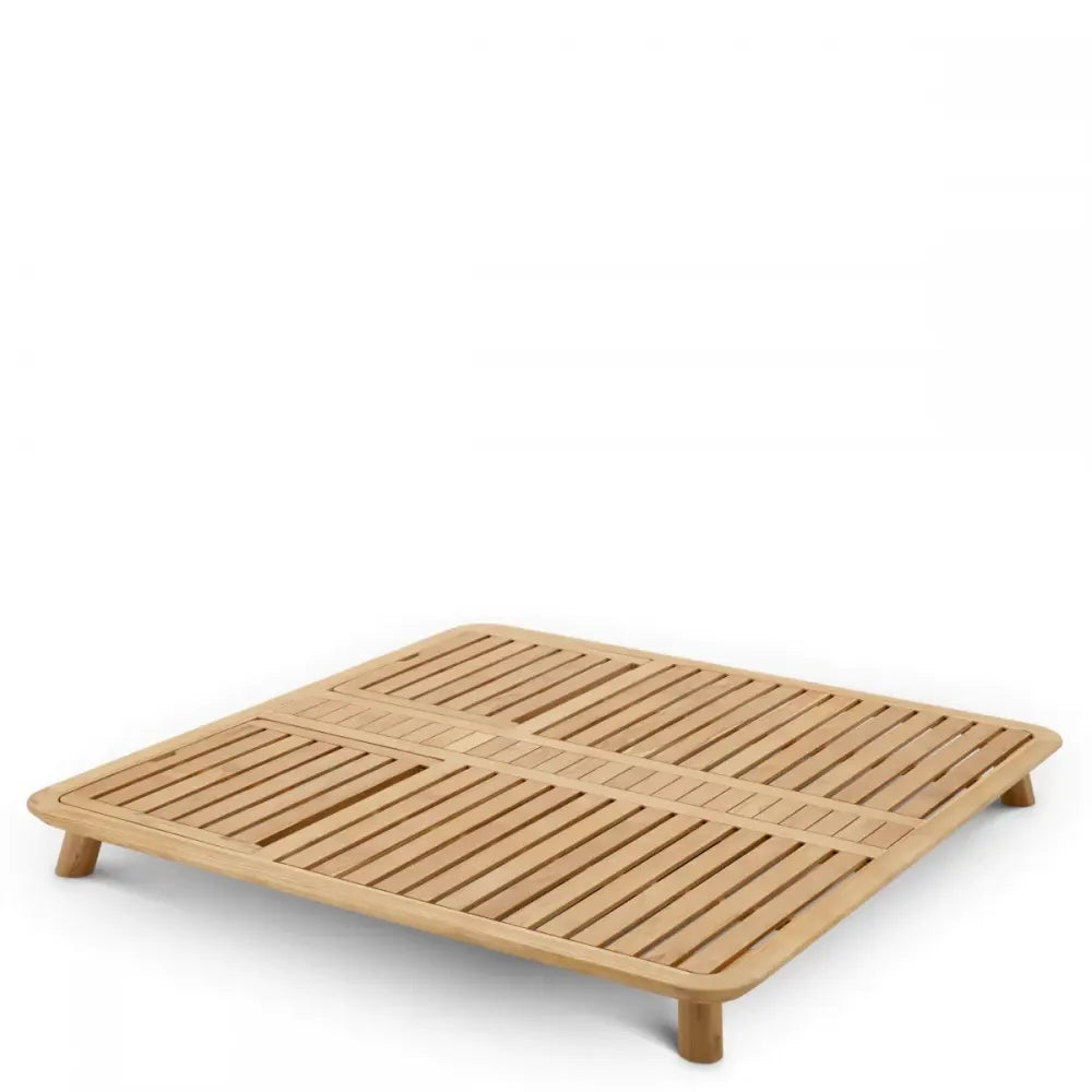 Sezlong dublu exterior din Lemn de tec Maro si Stofa Bej H96xL210cm Weston Eichholtz