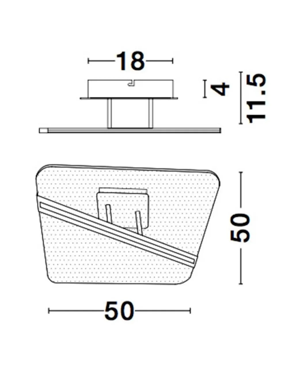 Plafoniera structura din Aluminiu Auriu si abajur din Acrilic Transparent H11.5xL50cm IP20 34W 2162lm 3000k JERTUNA