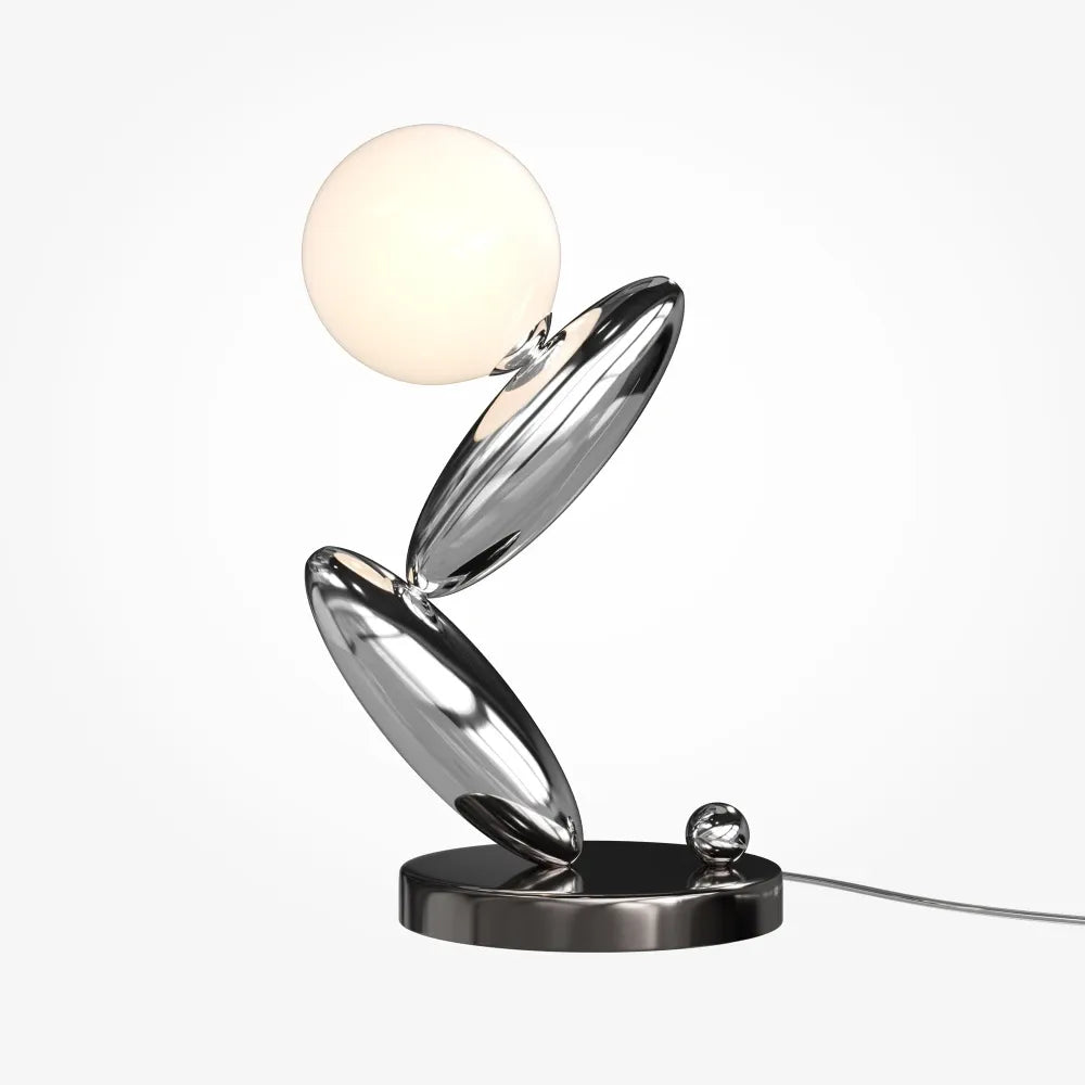 Veioza din Metal Gri si Sticla Alb H37xL22.5cm Resonance