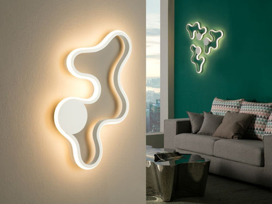Aplica de perete din Metal Alb cu LED  L47x5xH27cm Marea