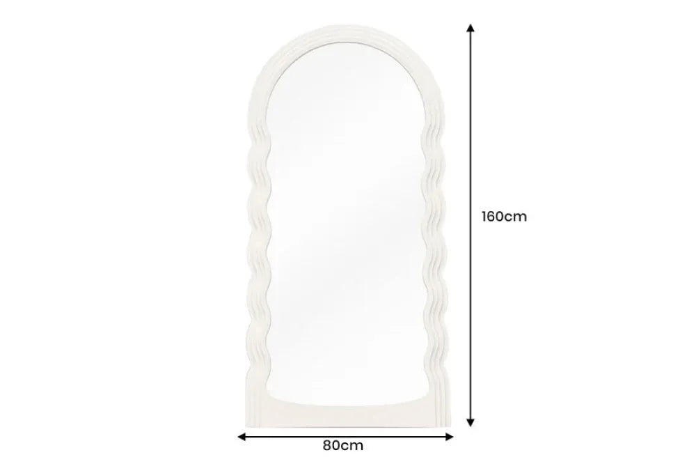 Oglinda cu rama din Poliuretan/MDF Alb H160xL80cm Wave
