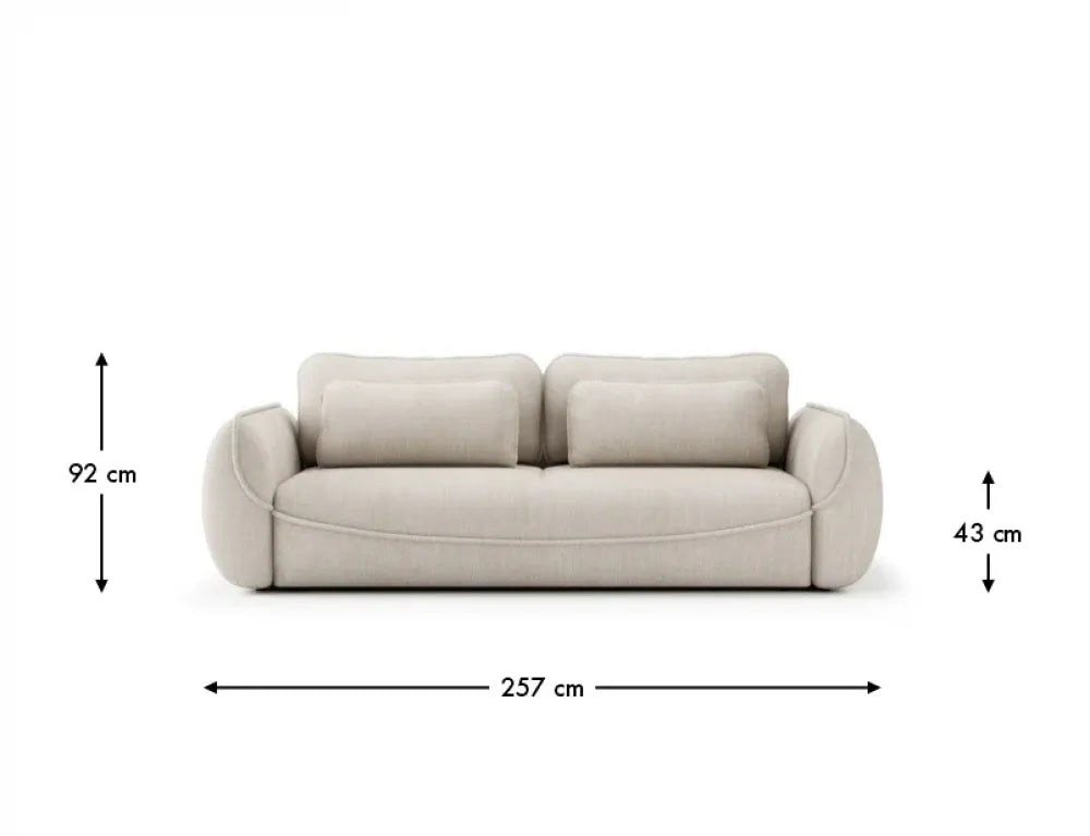 Canapea extensibila din stofa Rebel 25 bej L257x92cm Umea