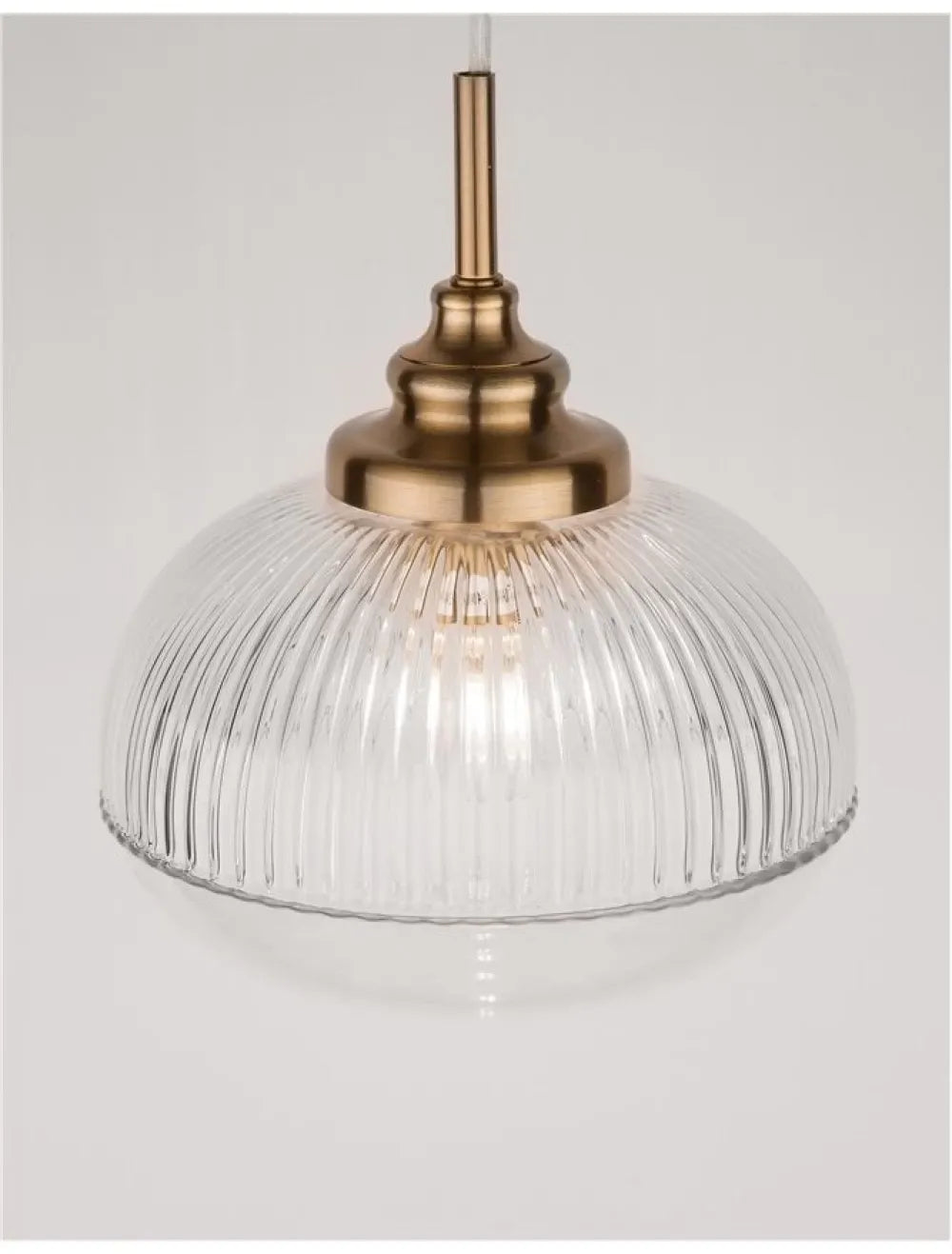 Pendul structura din Metal Auriu si abajur din Sticla Transparent H120xL18cm IP20 MOND