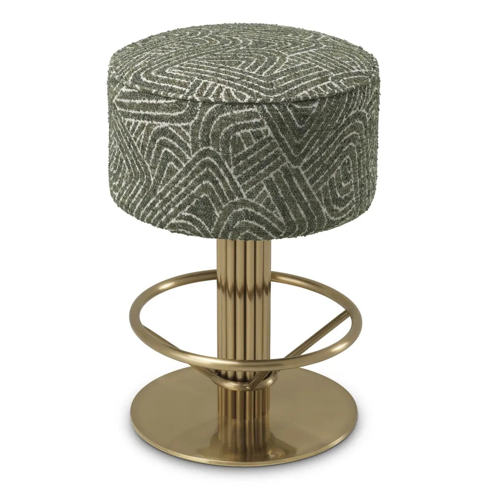 Scaun de insula rotativ tapitat cu Stofa Verde D45.5xH68cm Carleton Eichholtz