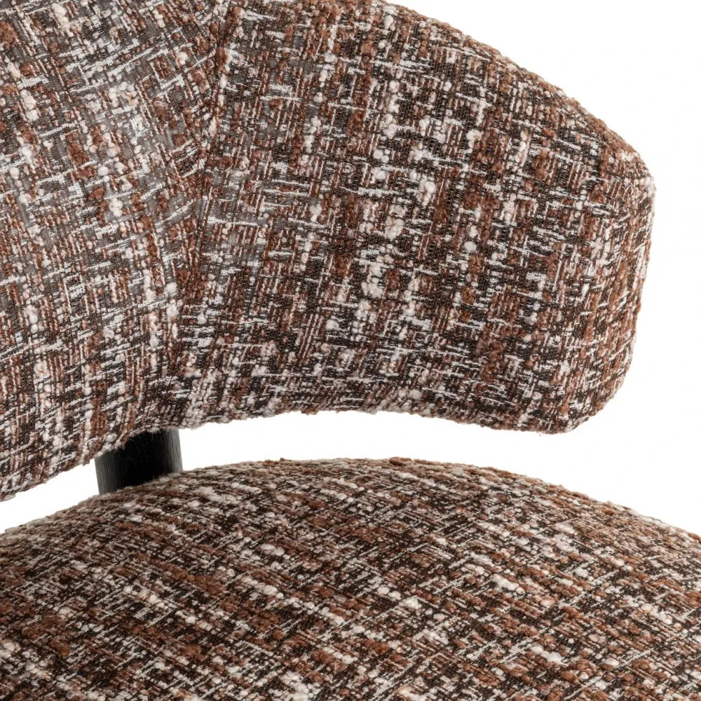 Fotoliu din Stofa Maro si Lemn Negru L74xH86cm Ornella Richmond interiors