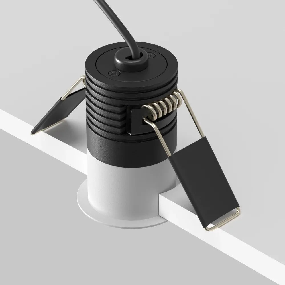Spot incastrat din Aluminiu Negru/Alb H5.5xD4cm 5W 230lm 3000k Minor