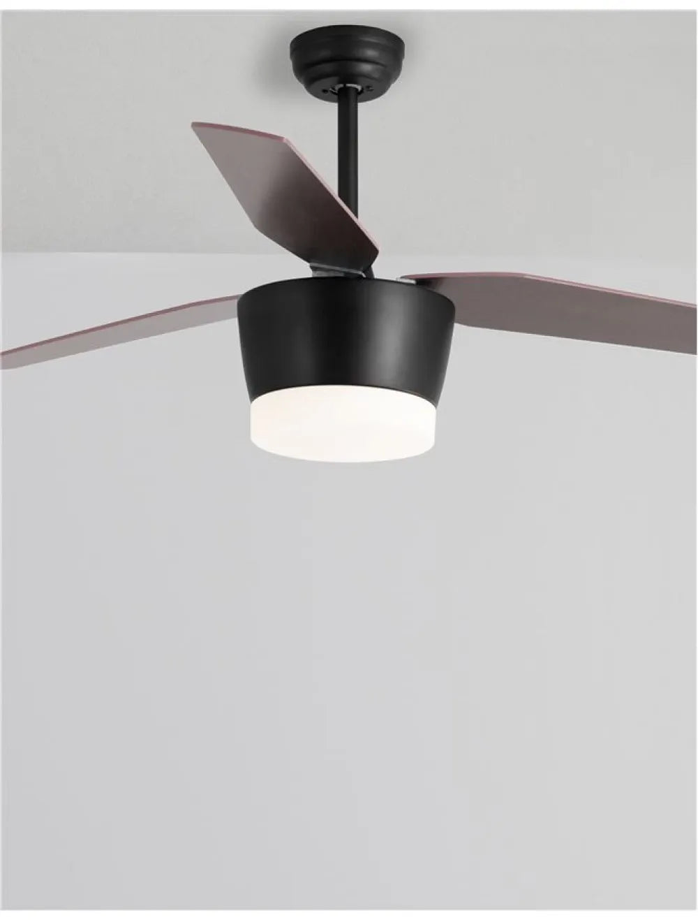 Ventilator structura din Metal Negru si abajur din Sticla Alb H38-51xL132cm IP20 18W 650lm 3000k MONSOON