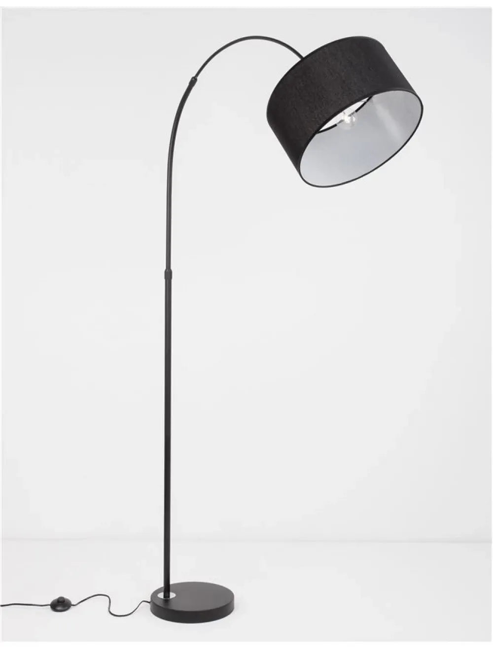 Lampa de podea structura din Aluminiu Negru si abajur din Textil Negru H180xL90cm IP20 SAMA